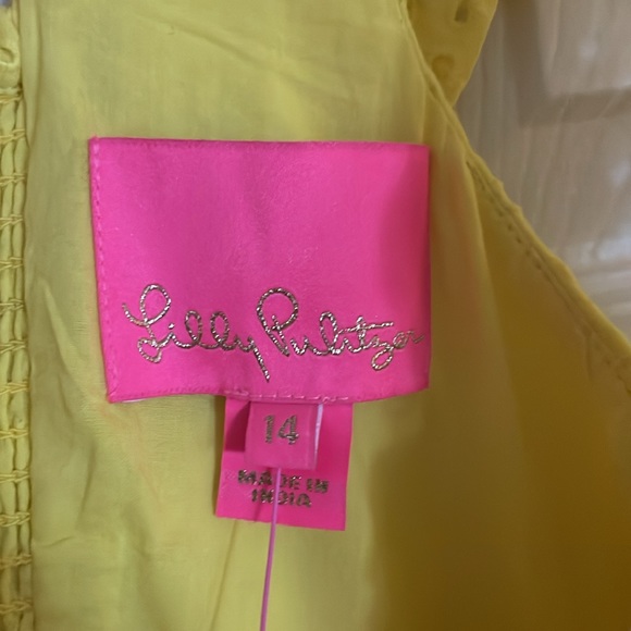 NEW Lilly Pulitzer Asteria Yellow Eyelet Babydoll Dress - Picture 8 of 10